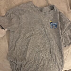 Gray Kids T-Shirt with Blue Graphic